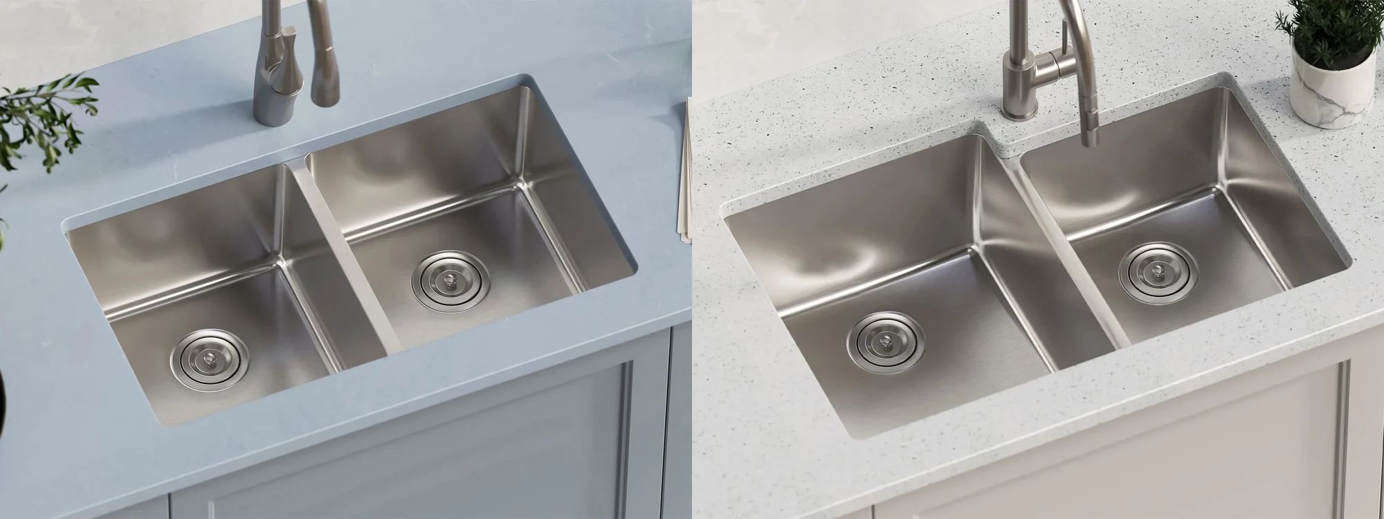 50/50 vs 60/40 double bowl kitchen sink comparison