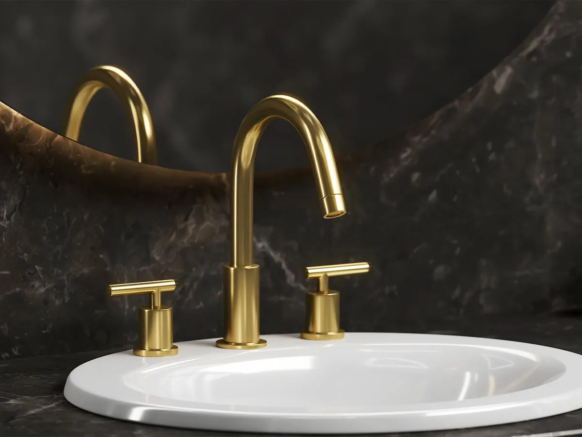 Pelican PL-8312 bathroom faucet with separate spout and handles in catalog view