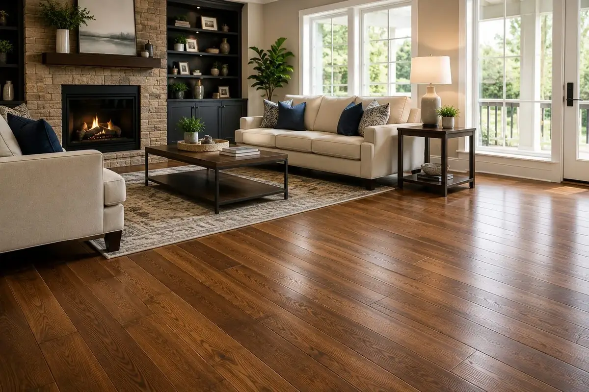 Professionally installed flooring in a bright modern home