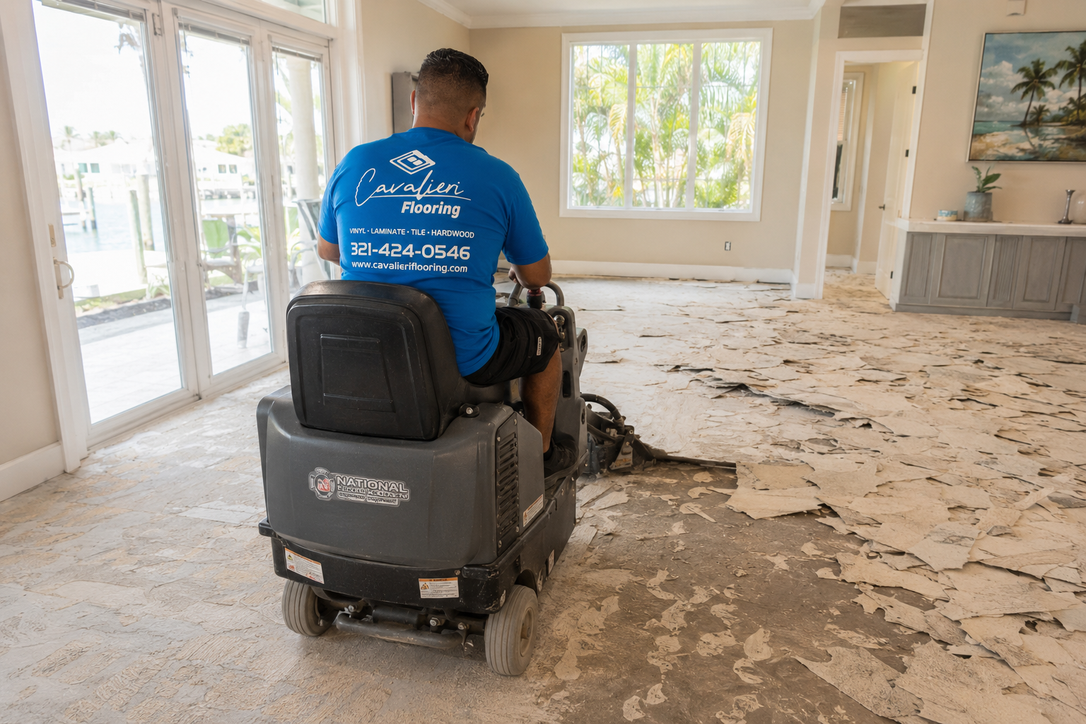 Cavalieri Flooring floor removal Orlando FL demo machine tile carpet disposal