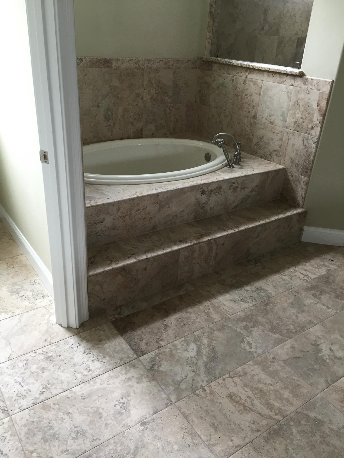 Bathroom remodel with tile and flooring in Orlando