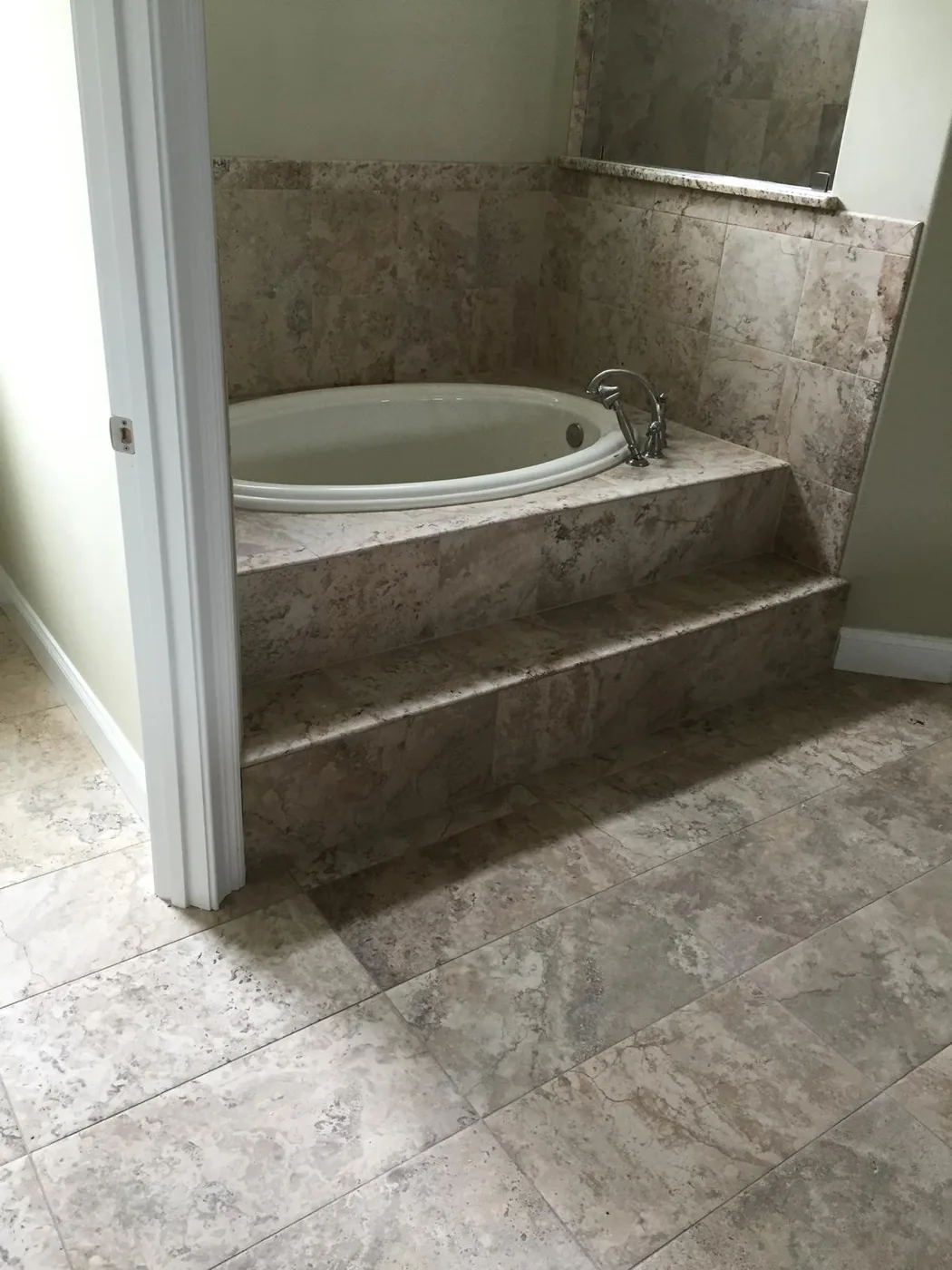Additional polished large-format tile installation detail