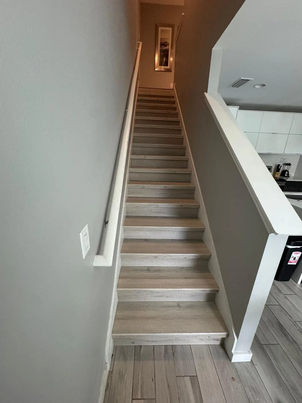 Completed LVP staircase installation