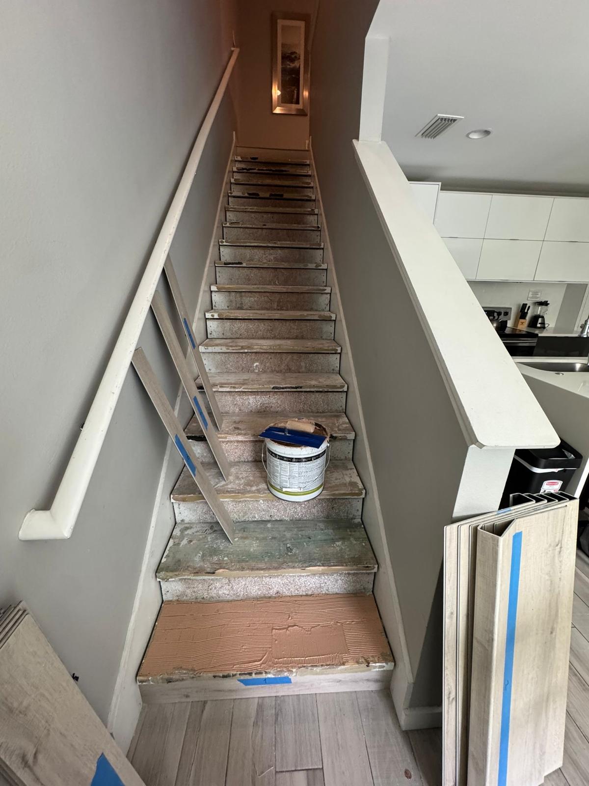 Staircase before LVP installation