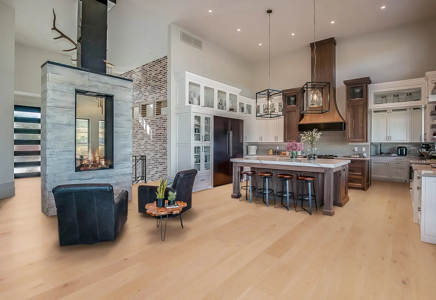 Capitola Caramel laminate flooring installed in an Orlando living room — warm caramel wood-look planks