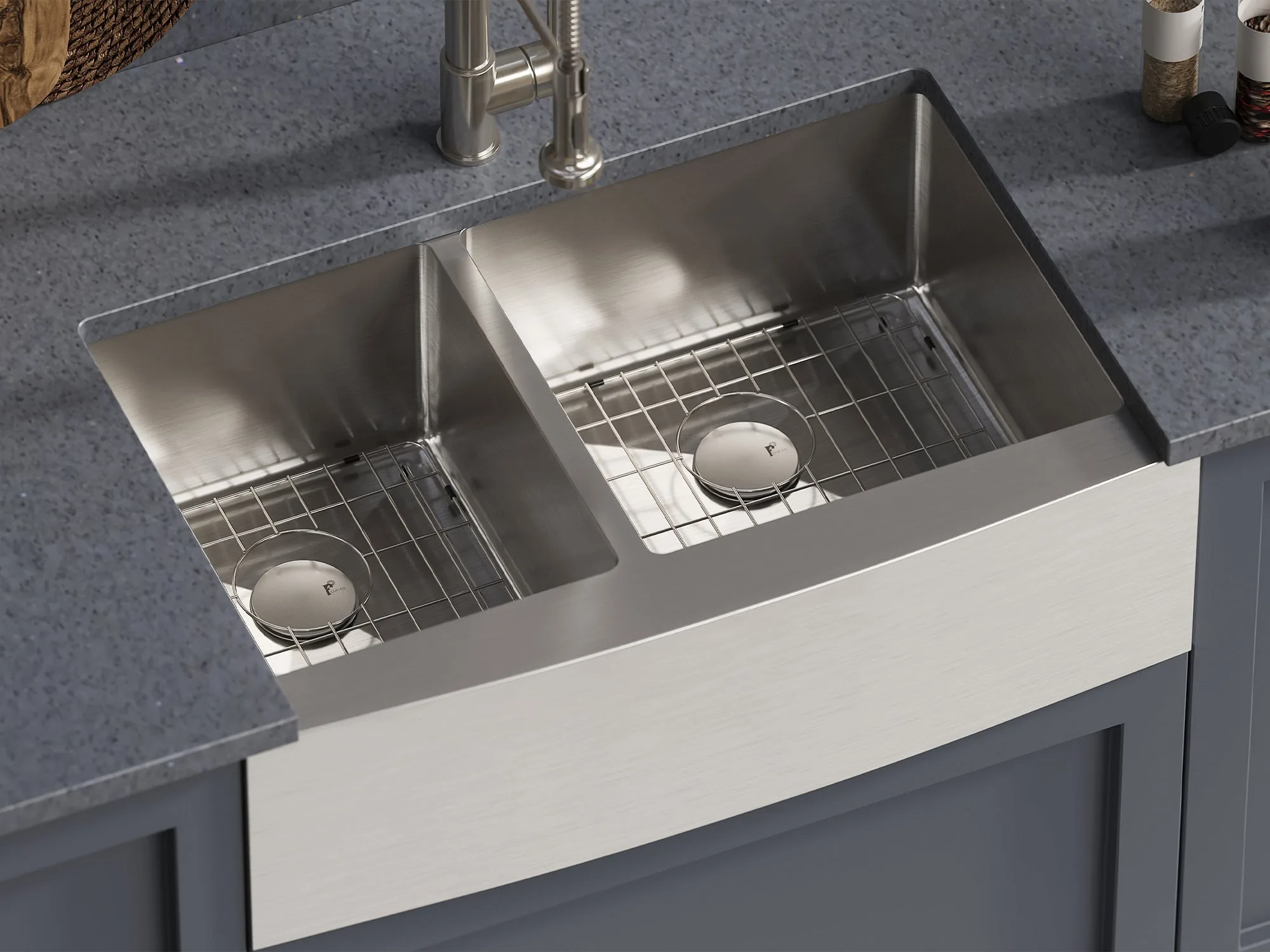 Pelican Handmade PL-HA139 double-bowl farmhouse sink