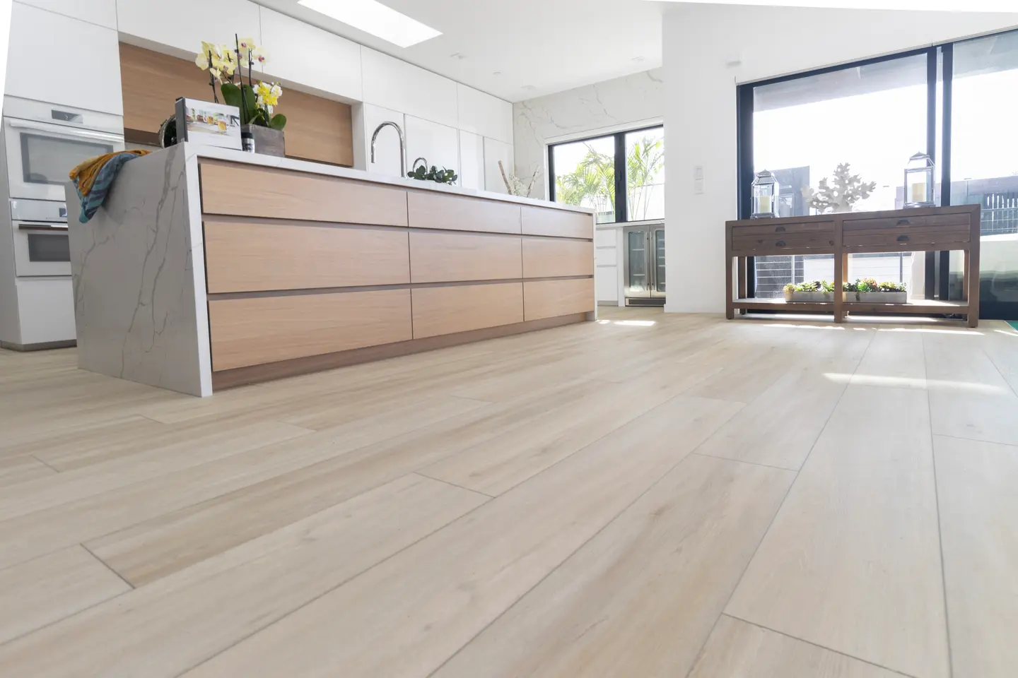 Dawn Patrol luxury vinyl plank with an attached pad installed directly on a clean flat subfloor in Orlando