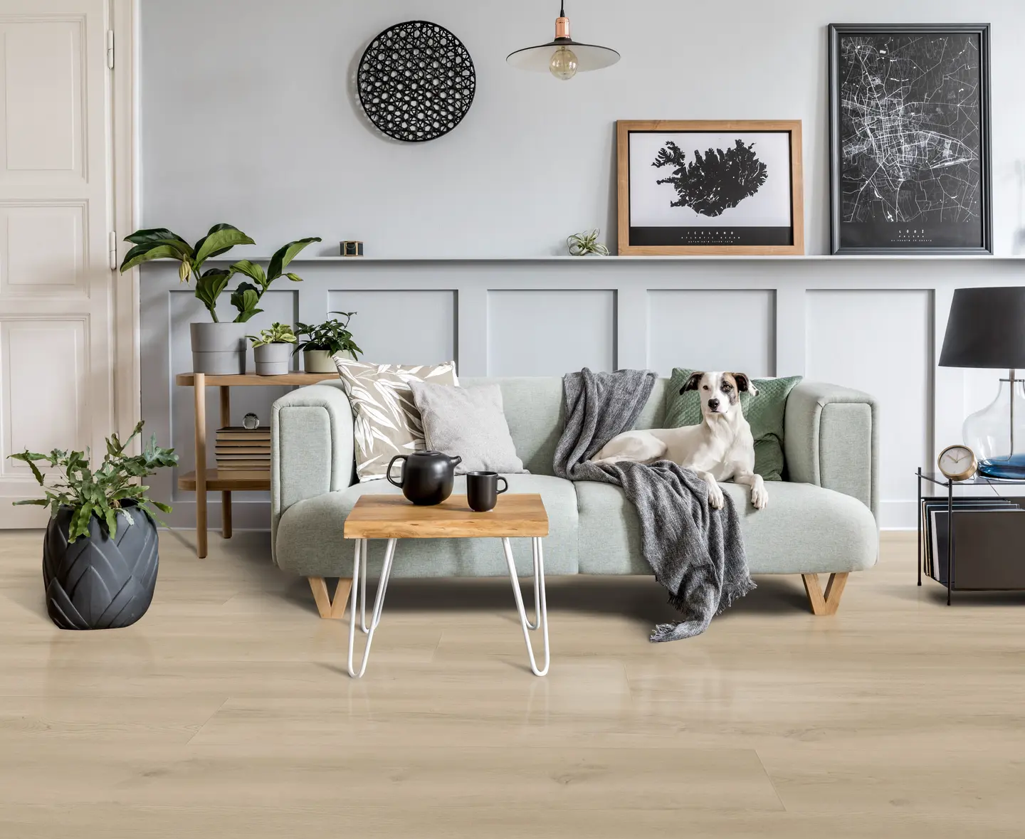 Coastline Cliff luxury vinyl plank flooring installed in an Orlando home — warm wood-look LVP ideal for matching stairs
